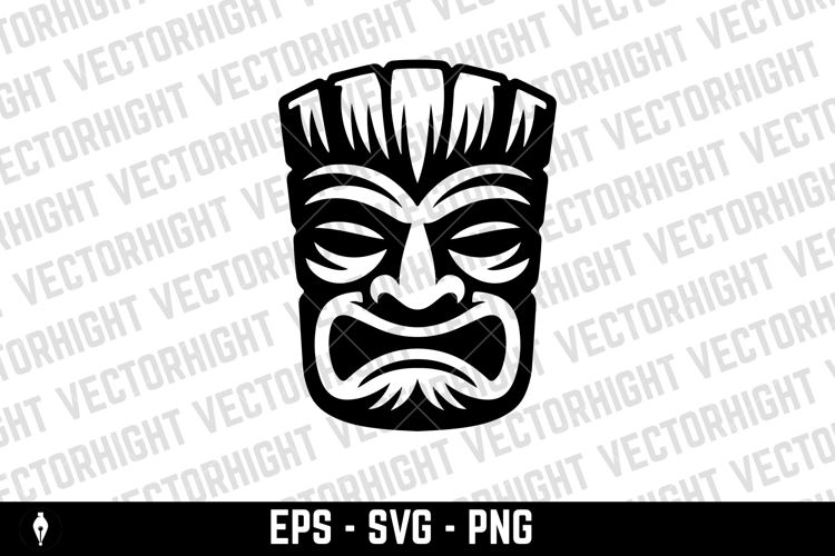 Traditional polynesian tiki idol. Illustration of tribal tik