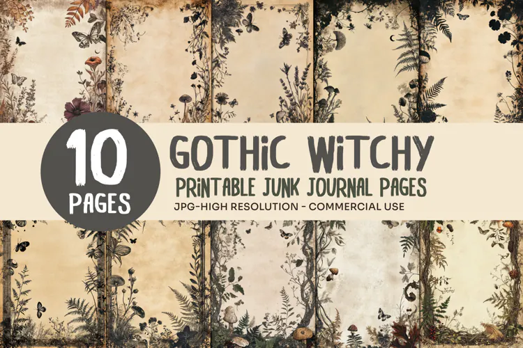 Gothic Witchy Junk Journal Pages