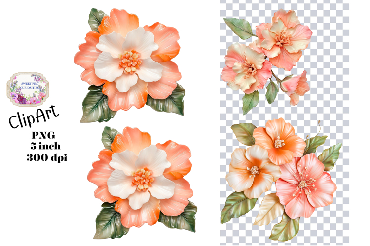 Flowers, Ephemera, PNG, Junk Journal, clipart