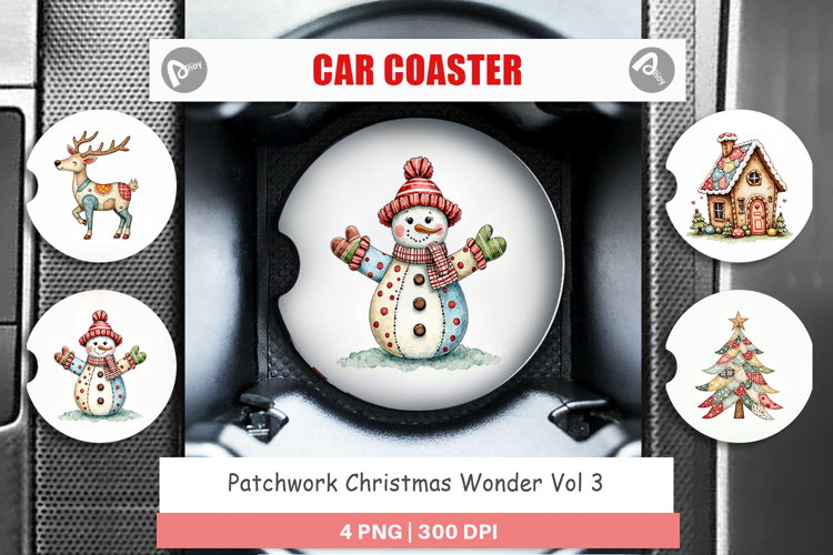 Christmas Patchwork Wonder Car Coaster