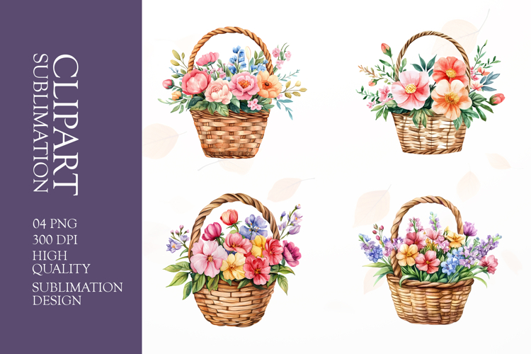 Bold Red and Pink Floral Bunch Clipart Sublimation PNG example image 1