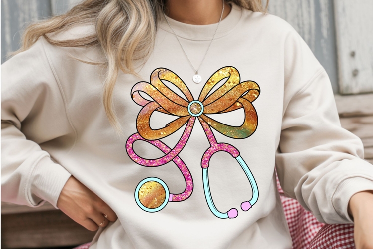 Glitter Bow Stethoscope PNG Nurse Clipart for Medical Fashio