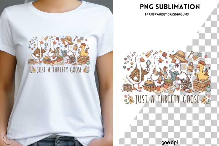 Thrifty geese png design for T-shirts