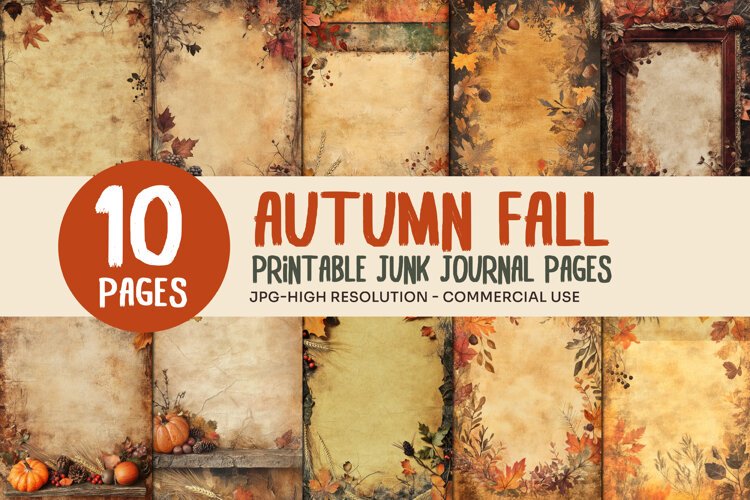Vintage Autumn Printable Junk Journal example image 1
