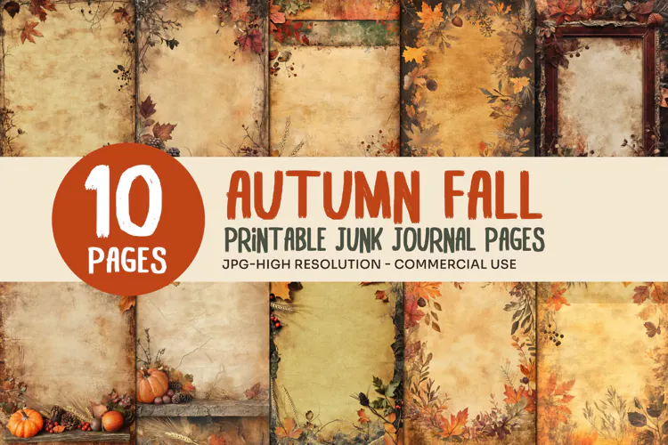Vintage Autumn Printable Junk Journal