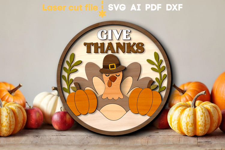 Thanksgiving Turkey SVG laser cut files for Glowforge