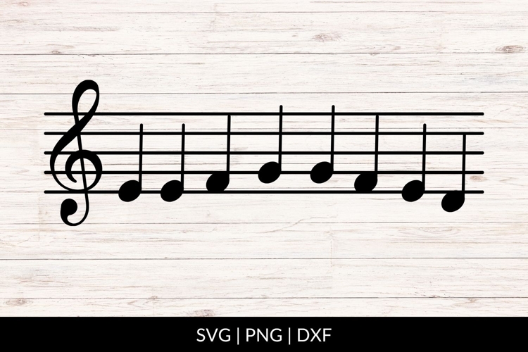 Hand Drawn Sheet Music With Notes SVG