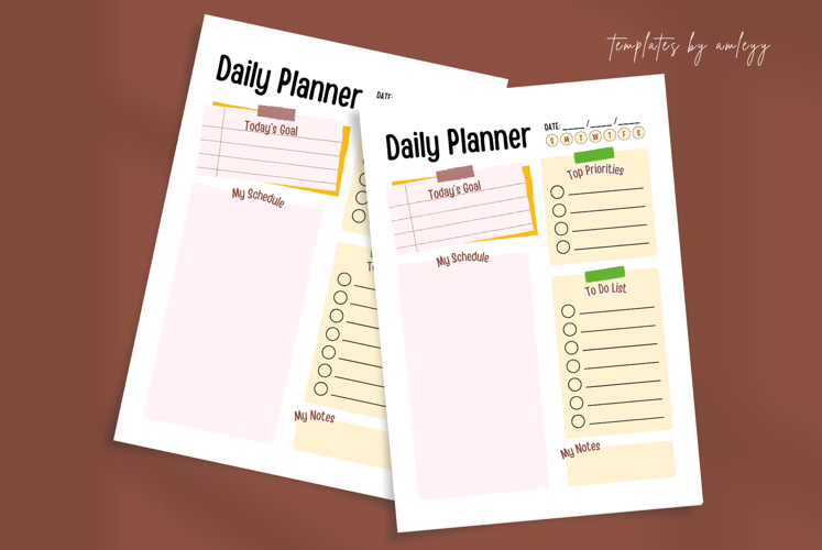 Kawaii Daily Planner Printable Cute Pastel Planner