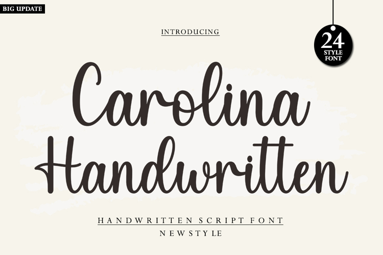 Carolina Handwritten Update Family Font in 24 Style