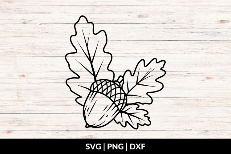 Acorn and Leaves SVG, Fall Clipart