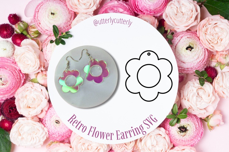Retro Flower Earring Laser Cut File- SVG FILE