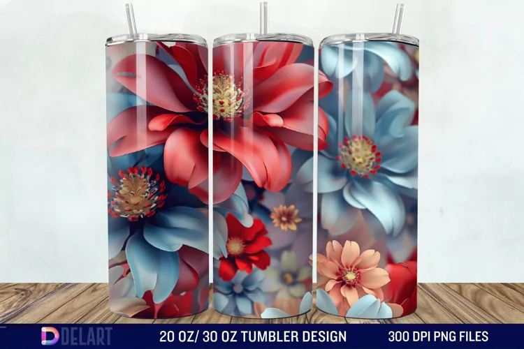 3D Floral Tumbler Wrap