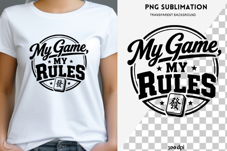 Mahjong quote png design for T-shirts