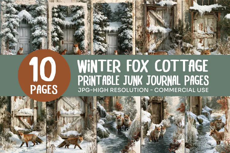 Winter Fox Cottage Junk Journal Pages