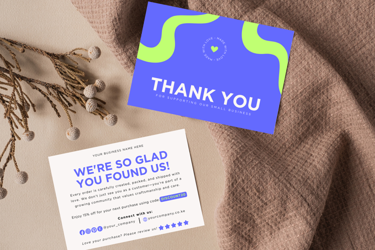 Cute Thank You Card for Small Business | Fun & Playful Canva