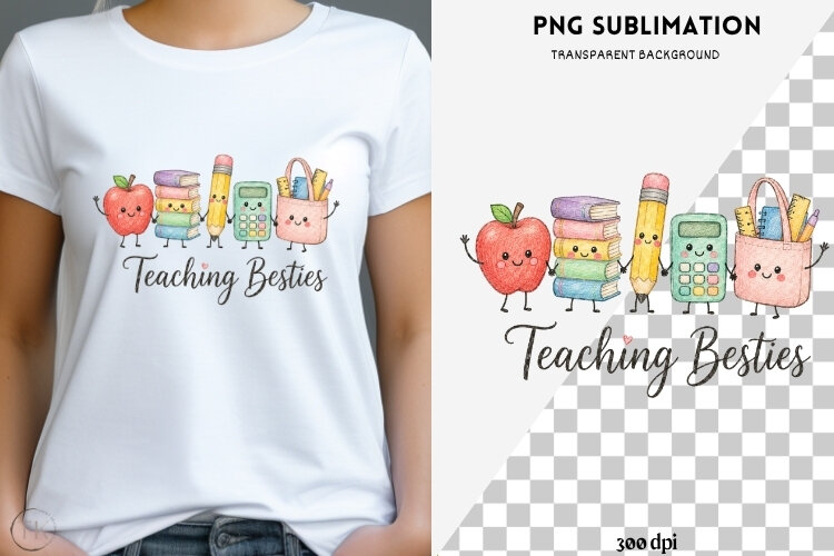 Teaching besties png design for T-shirts example image 1