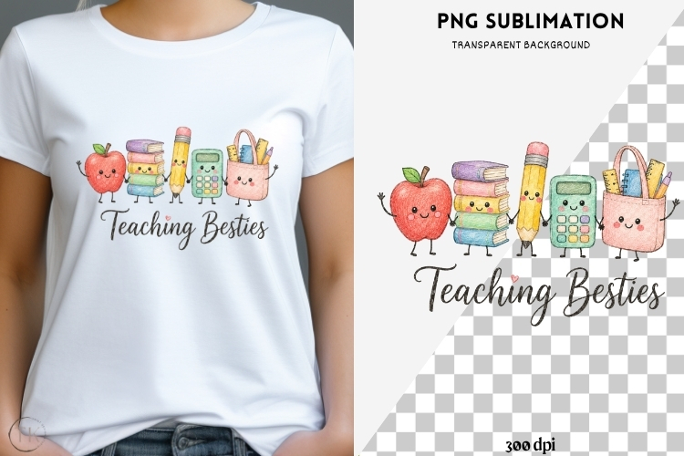 Teaching besties png design for T-shirts