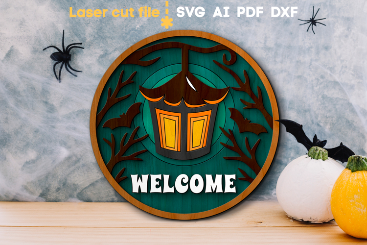 Halloween Welcome SVG laser cut file for Glowforge