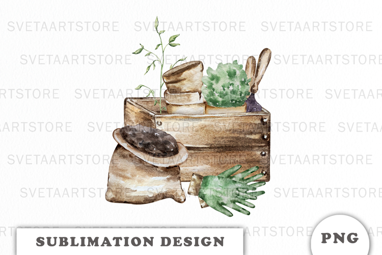 Watercolor Garden sublimation PNG
