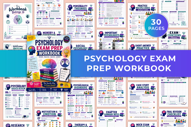 Psychology Exam Prep Workbook | Study Guide, Practice