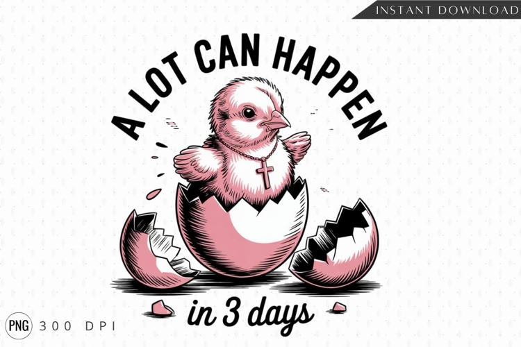 Easter Chick Hatching Illustration Sublimation PNG