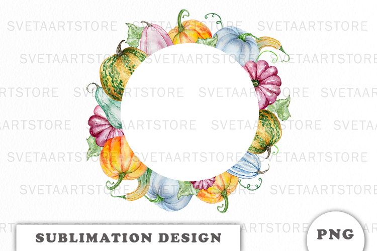 Watercolor Autumn Pumpkins Frame png