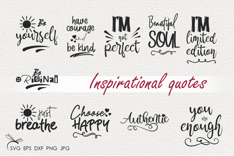 Inspirational quotes SVG files