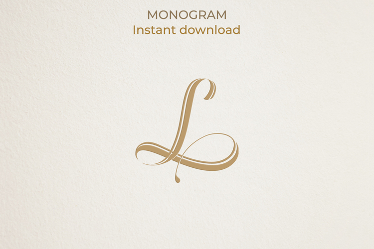 L Monogram Logo, Elegant Initial Monogram