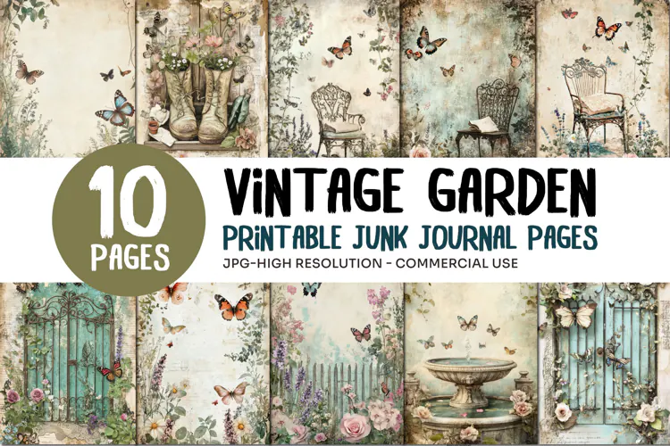 Vintage Garden Junk Journal Pages