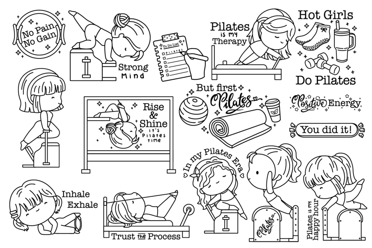 Pilates Clipart - Cute Sports Clip Art Coloring