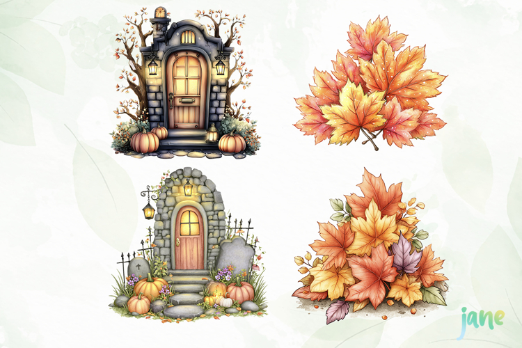 Cute Halloween Fall Sublimation Clipart