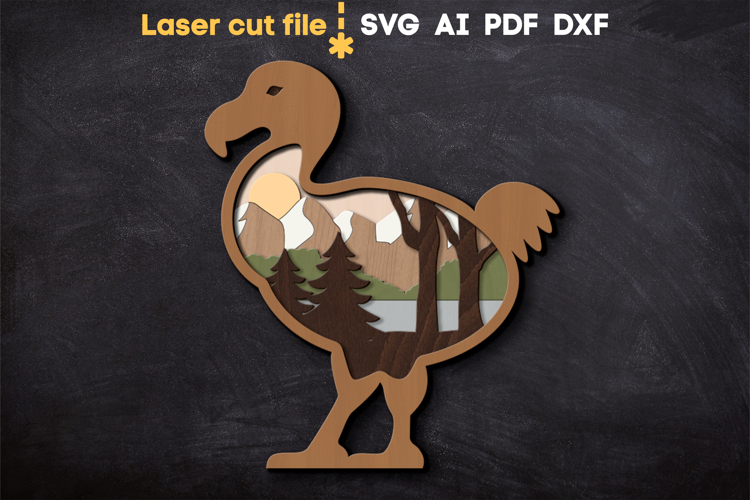Dodo bird SVG laser cut file for Glowforge