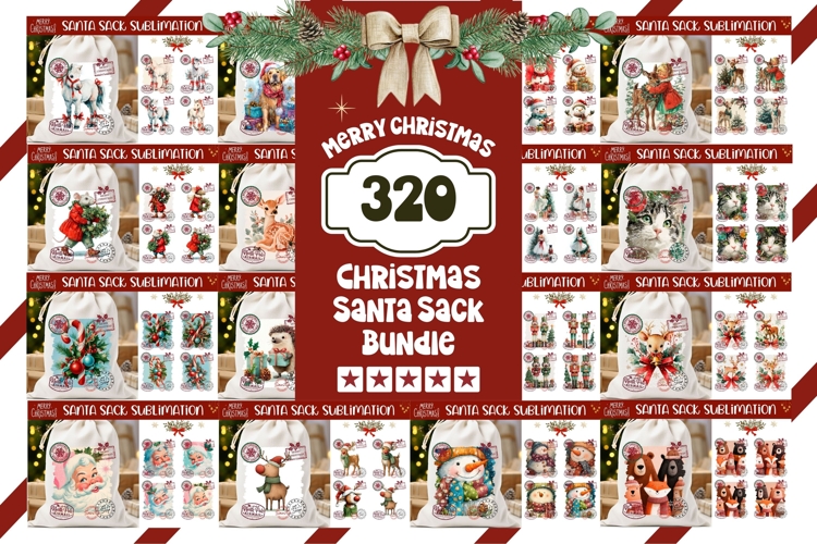 Big Christmas Santa Sack Bundle, Christmas Gift Bag Bundle