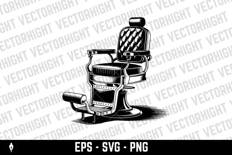 Vintage barber chair vector illustration. Perfect for barber