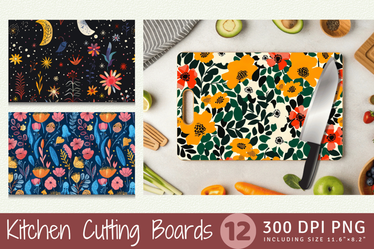 Whimsical Fantasy Leopard Cutting Boards sublimation Design