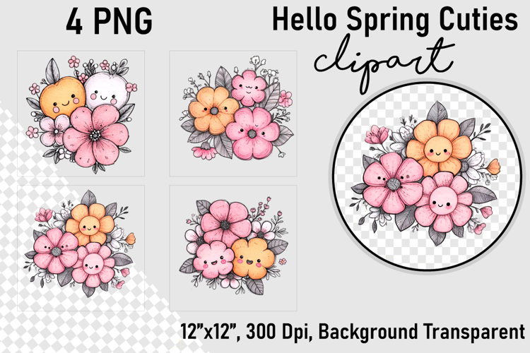 Hello spring cuties clipart