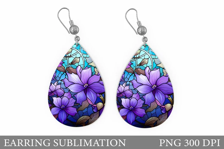 Stained Glass Flowers Earring. Flowers Earring Design