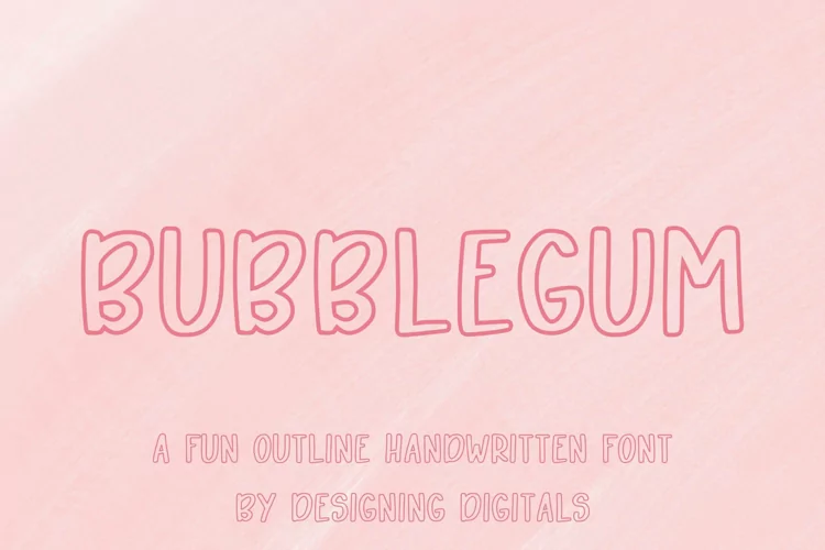 BubbleGum |A Bubble Outline Handwritten Font