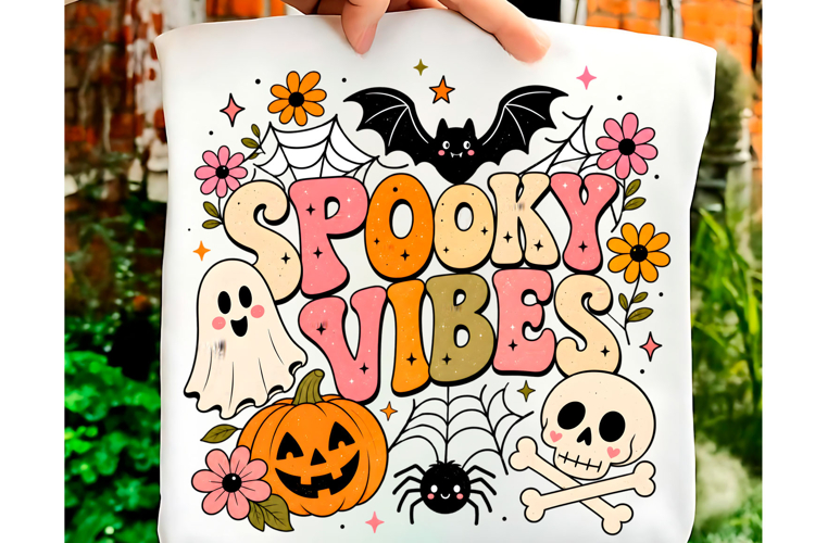 Cute Spooky Vibes Halloween PNG