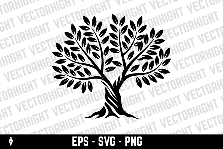 Olive tree silhouette icon. Design element for logo, label,