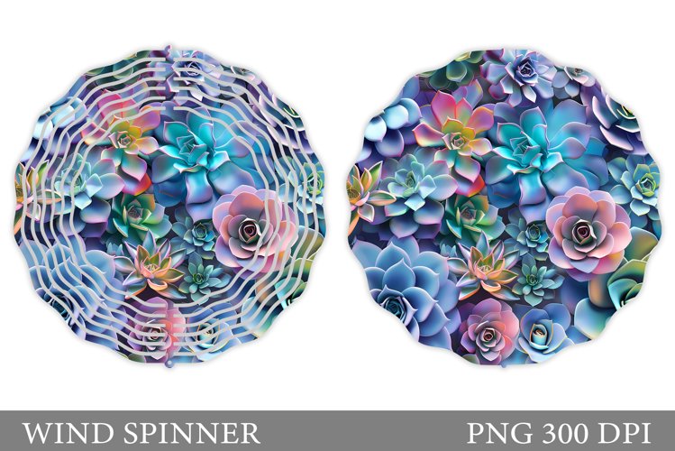 Succulents Wind Spinner. Floral Wind Spinner Design
