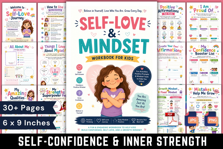 Self-Love & Mindset Workbook for Kids example image 1