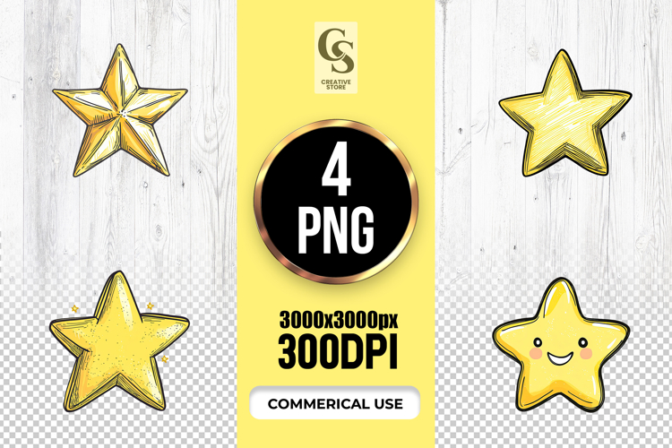 Yellow Star Clipart Image 16