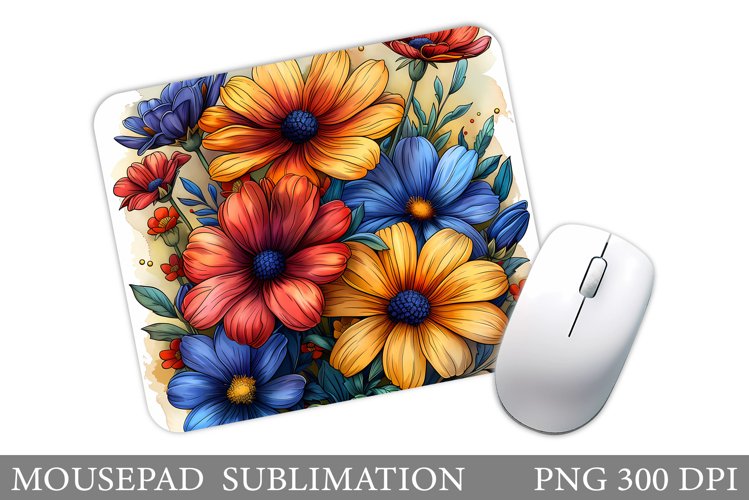 Flowers Mouse Pad Design. Summer Mouse Pad Sublimation
