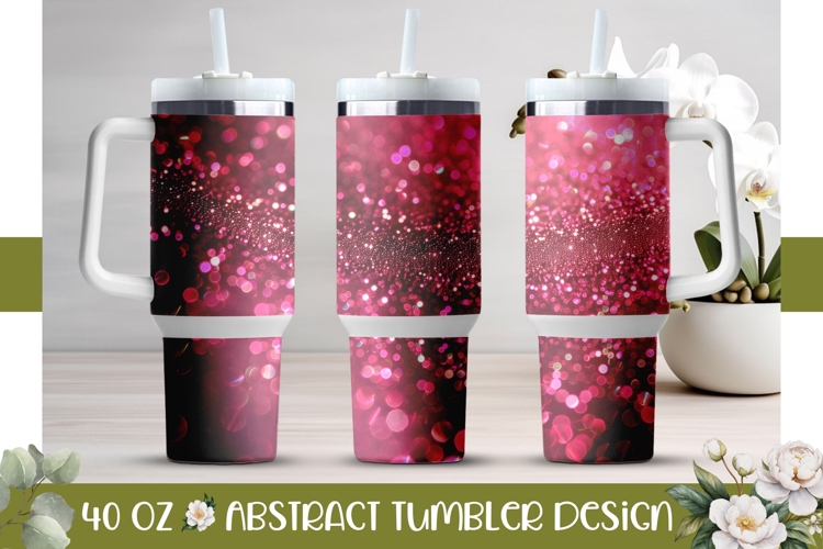Pink Tumbler Design, Pink Glitter 40 Oz Tumbler Wrap