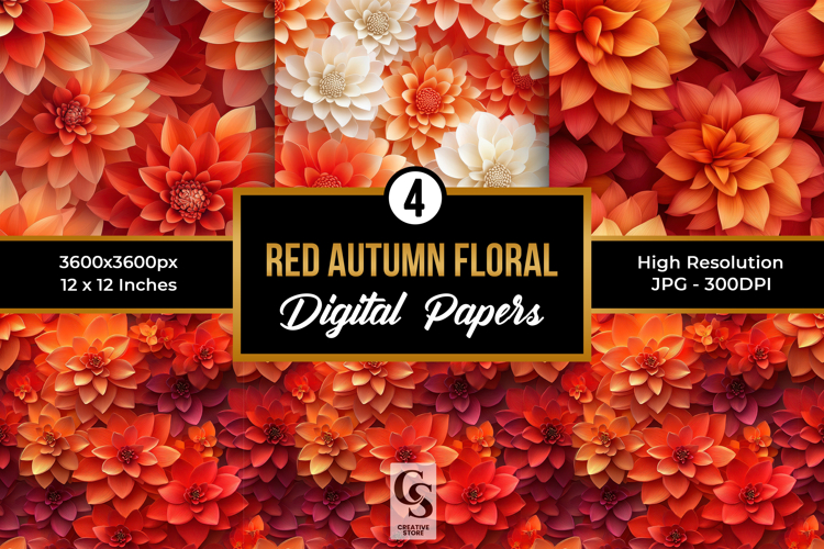 Red Flower Clipart Image 12