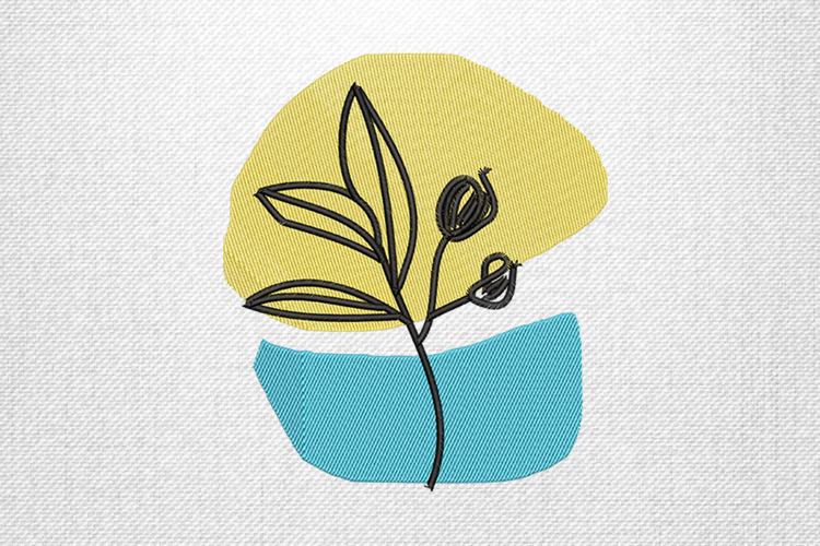 Abstract Botanical Minimalist Embroidery Design