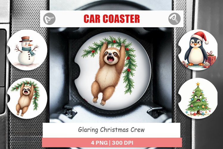 Car Coaster Glaring Christmas Crew