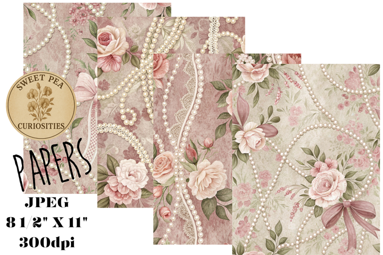 Shabby Chic, Pink, Paper, Floral, Papers, Junk Journal