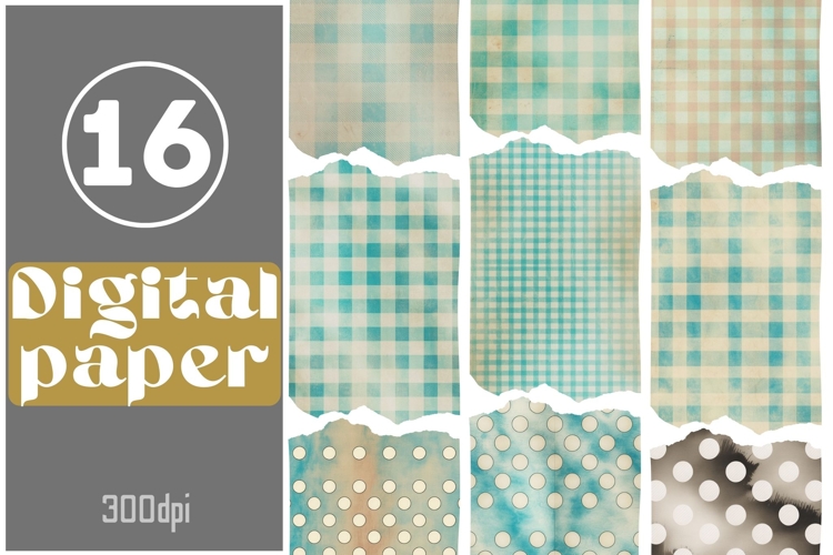 Vintage Gingham Polka Dot Papers